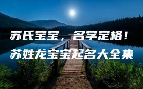 苏氏宝宝，名字定格！苏姓龙宝宝起名大全集