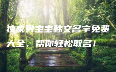 独家男宝宝韩文名字免费大全，帮你轻松取名！