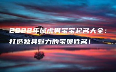 2022年属虎男宝宝起名大全：打造独具魅力的宝贝姓名！