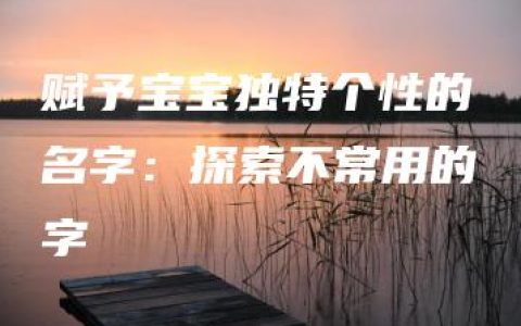 赋予宝宝独特个性的名字：探索不常用的字