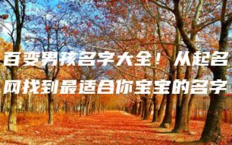 百变男孩名字大全！从起名网找到最适合你宝宝的名字