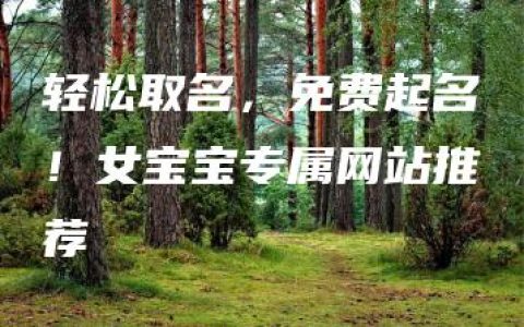 轻松取名，免费起名！女宝宝专属网站推荐