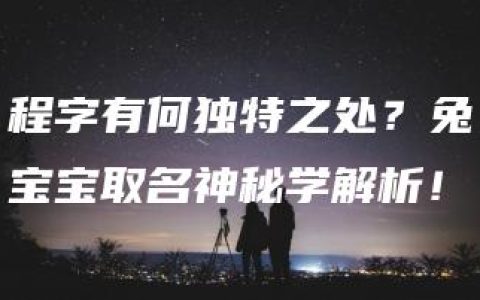 程字有何独特之处？兔宝宝取名神秘学解析！