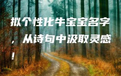 拟个性化牛宝宝名字，从诗句中汲取灵感！