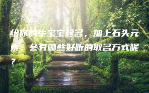 给你的牛宝宝起名，加上石头元素，会有哪些好听的取名方式呢？