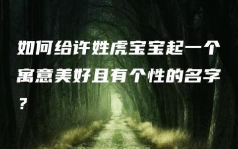 如何给许姓虎宝宝起一个寓意美好且有个性的名字？