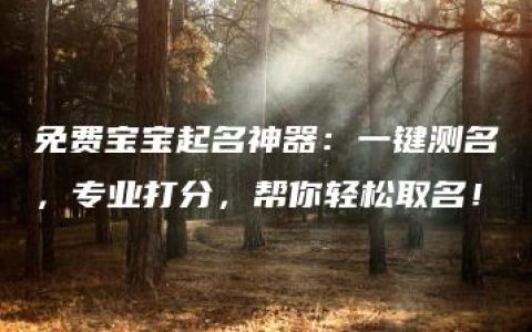 免费宝宝起名神器：一键测名，专业打分，帮你轻松取名！