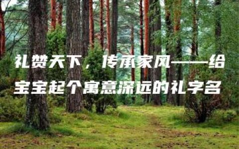 礼赞天下，传承家风——给宝宝起个寓意深远的礼字名