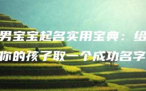 男宝宝起名实用宝典：给你的孩子取一个成功名字