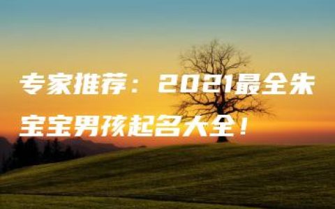 专家推荐：2021最全朱宝宝男孩起名大全！