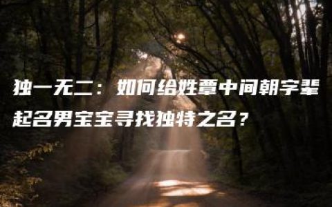 独一无二：如何给姓覃中间朝字辈起名男宝宝寻找独特之名？