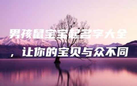 男孩鼠宝宝起名字大全，让你的宝贝与众不同