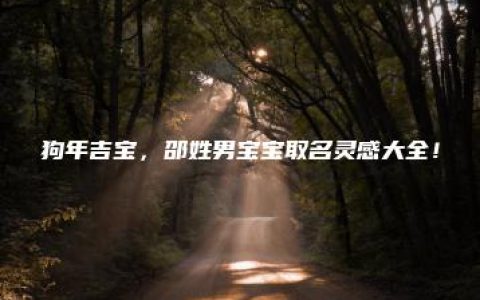 狗年吉宝，邵姓男宝宝取名灵感大全！