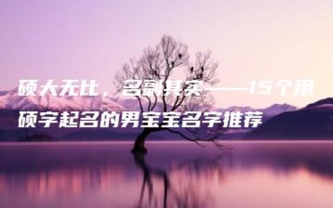 硕大无比，名副其实——15个用硕字起名的男宝宝名字推荐