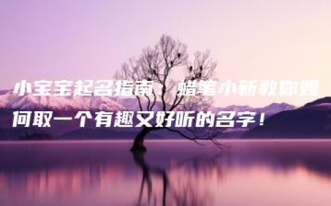 小宝宝起名指南：蜡笔小新教你如何取一个有趣又好听的名字！