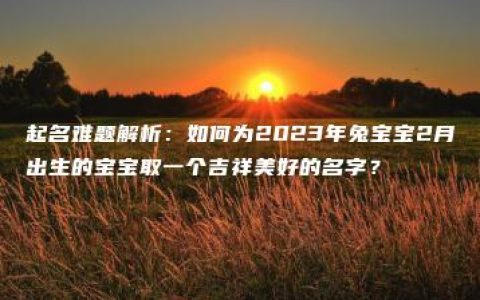 起名难题解析：如何为2023年兔宝宝2月出生的宝宝取一个吉祥美好的名字？