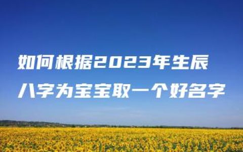 如何根据2023年生辰八字为宝宝取一个好名字