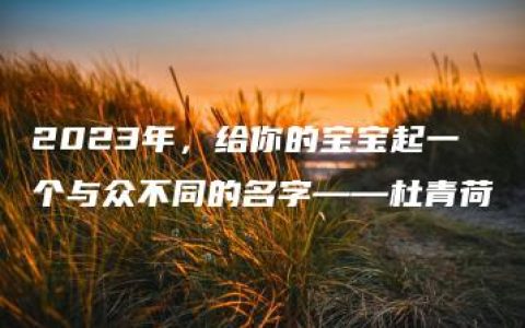 2023年，给你的宝宝起一个与众不同的名字——杜青荷