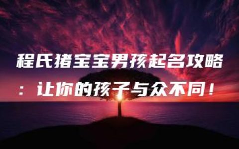 程氏猪宝宝男孩起名攻略：让你的孩子与众不同！