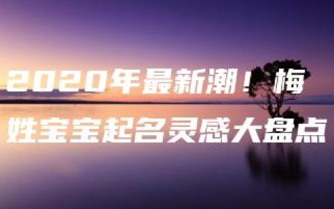 2020年最新潮！梅姓宝宝起名灵感大盘点