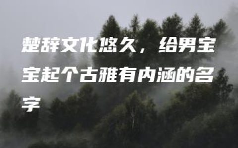 楚辞文化悠久，给男宝宝起个古雅有内涵的名字