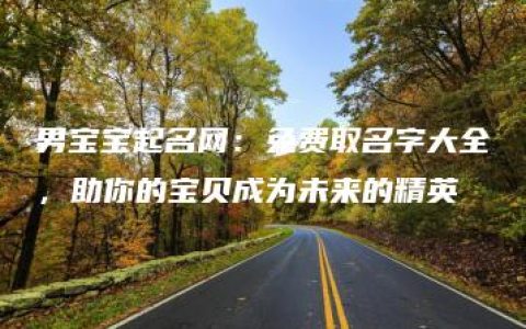 男宝宝起名网：免费取名字大全，助你的宝贝成为未来的精英