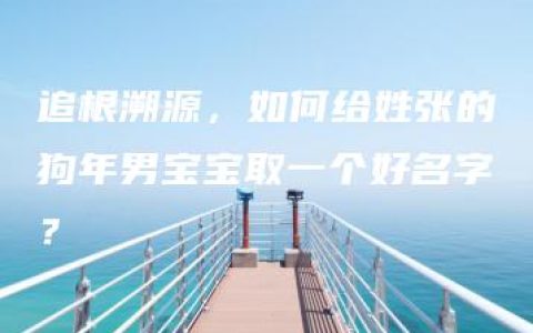 追根溯源，如何给姓张的狗年男宝宝取一个好名字？