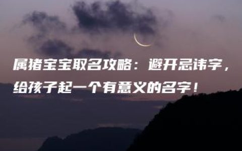 属猪宝宝取名攻略：避开忌讳字，给孩子起一个有意义的名字！