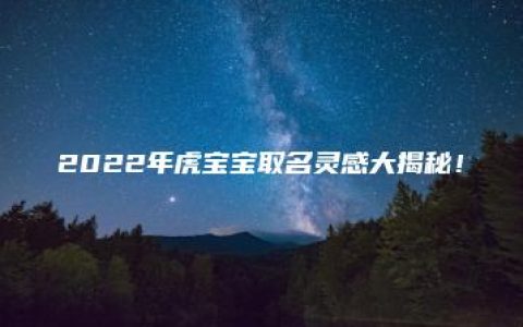 2022年虎宝宝取名灵感大揭秘！