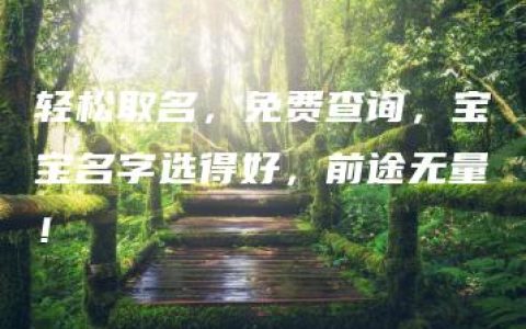 轻松取名，免费查询，宝宝名字选得好，前途无量！