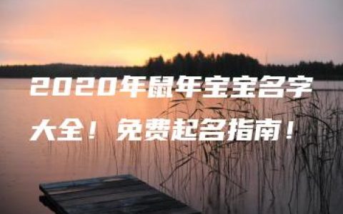 2020年鼠年宝宝名字大全！免费起名指南！