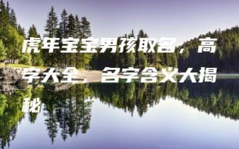 虎年宝宝男孩取名，高字大全，名字含义大揭秘