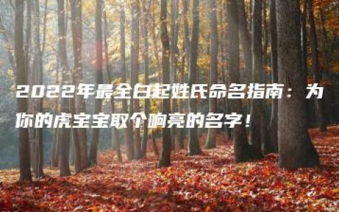 2022年最全白起姓氏命名指南：为你的虎宝宝取个响亮的名字！