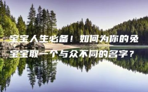 宝宝人生必备！如何为你的兔宝宝取一个与众不同的名字？