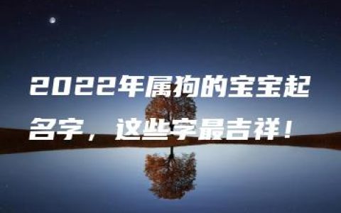 2022年属狗的宝宝起名字，这些字最吉祥！