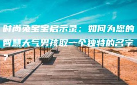 时尚兔宝宝启示录：如何为您的智慧大气男孩取一个独特的名字？