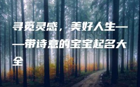 寻觅灵感，美好人生——带诗意的宝宝起名大全