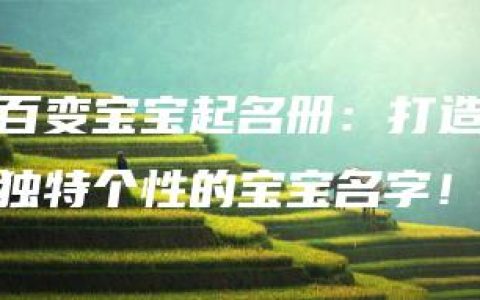 百变宝宝起名册：打造独特个性的宝宝名字！