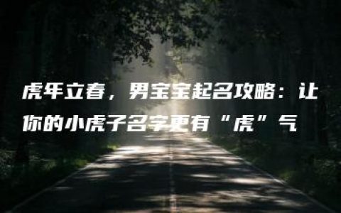 虎年立春，男宝宝起名攻略：让你的小虎子名字更有“虎”气