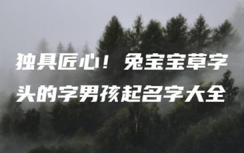 独具匠心！兔宝宝草字头的字男孩起名字大全