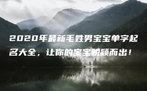 2020年最新毛姓男宝宝单字起名大全，让你的宝宝脱颖而出！