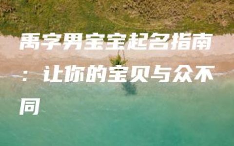 禹字男宝宝起名指南：让你的宝贝与众不同