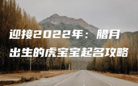 迎接2022年：腊月出生的虎宝宝起名攻略