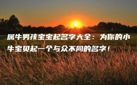 属牛男孩宝宝起名字大全：为你的小牛宝贝起一个与众不同的名字！