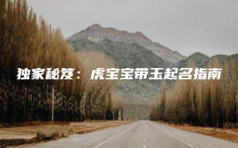 独家秘笈：虎宝宝带玉起名指南