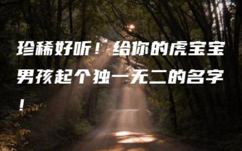 珍稀好听！给你的虎宝宝男孩起个独一无二的名字！