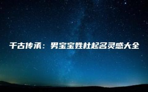 千古传承：男宝宝姓杜起名灵感大全