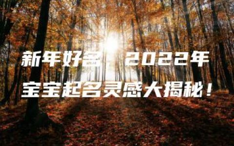 新年好名，2022年宝宝起名灵感大揭秘！