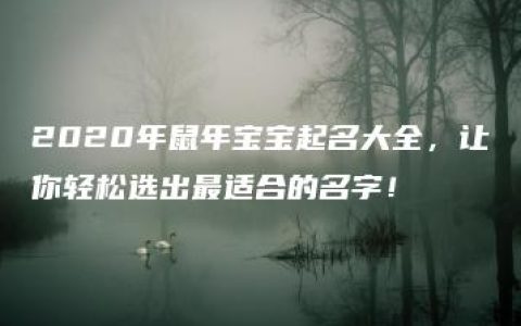 2020年鼠年宝宝起名大全，让你轻松选出最适合的名字！