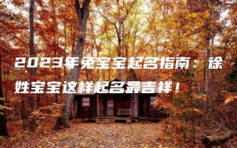 2023年兔宝宝起名指南：徐姓宝宝这样起名最吉祥！